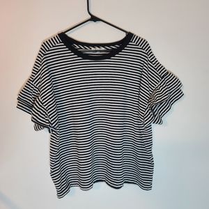 Madewell Ruffle-Sleeve Stripe XXL